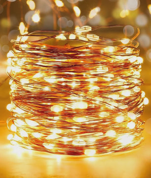 Sfeervolle Batterij-Aangedreven LED Snoerlichtjes met Koperdraad - 10-100 LED