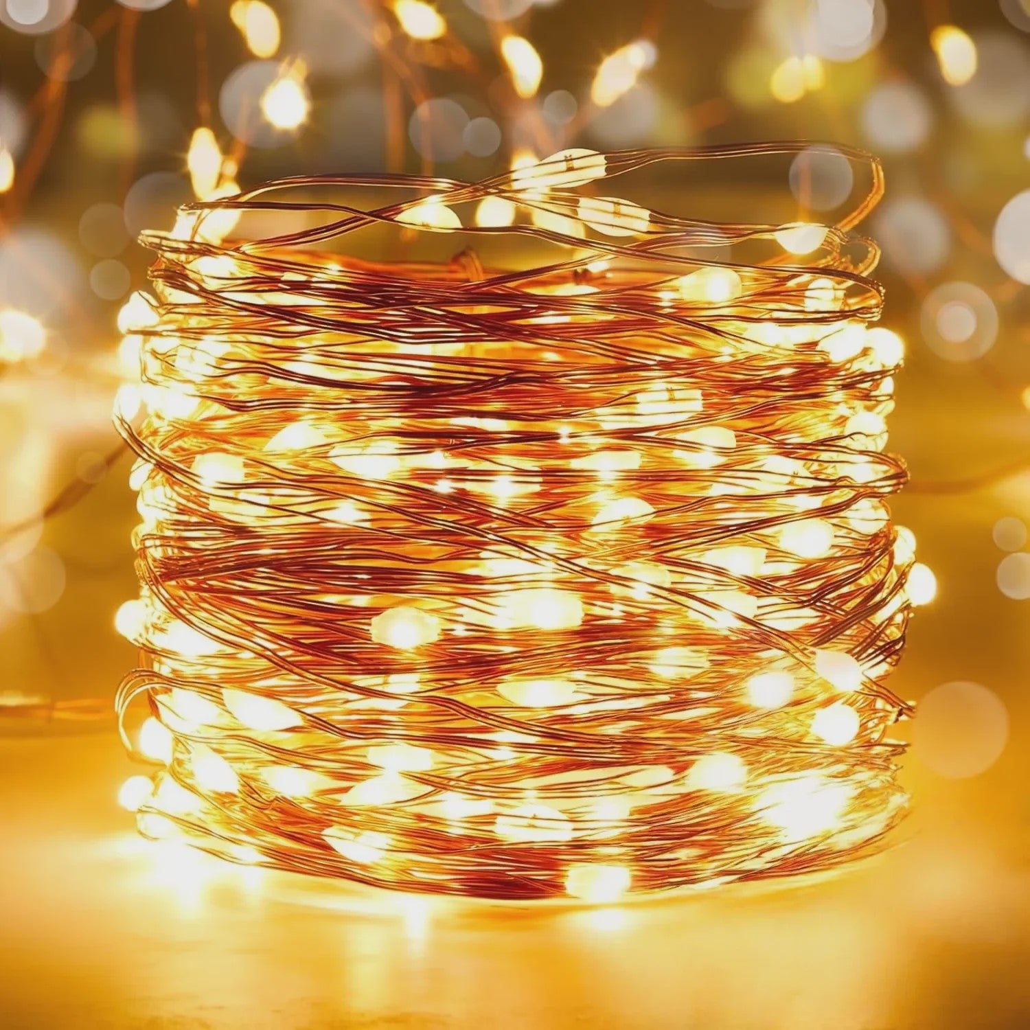 Sfeervolle Batterij-Aangedreven LED Snoerlichtjes met Koperdraad - 10-100 LED