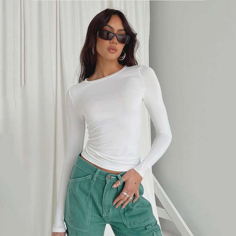 Dames Basic Longsleeve T-shirt - Slim Fit, Lente & Herfst