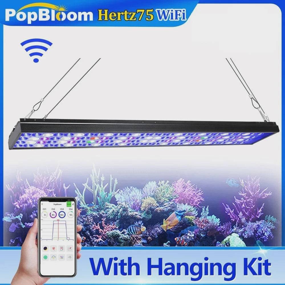 PopBloom Turing75 Marine LED Aquariumverlichting - 80-100cm, Full Spectrum, App-gestuurd
