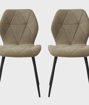 Set van 2, 4 of 6 Moderne Eetkamerstoelen - Comfortabel Gestoffeerd met Stalen Poten