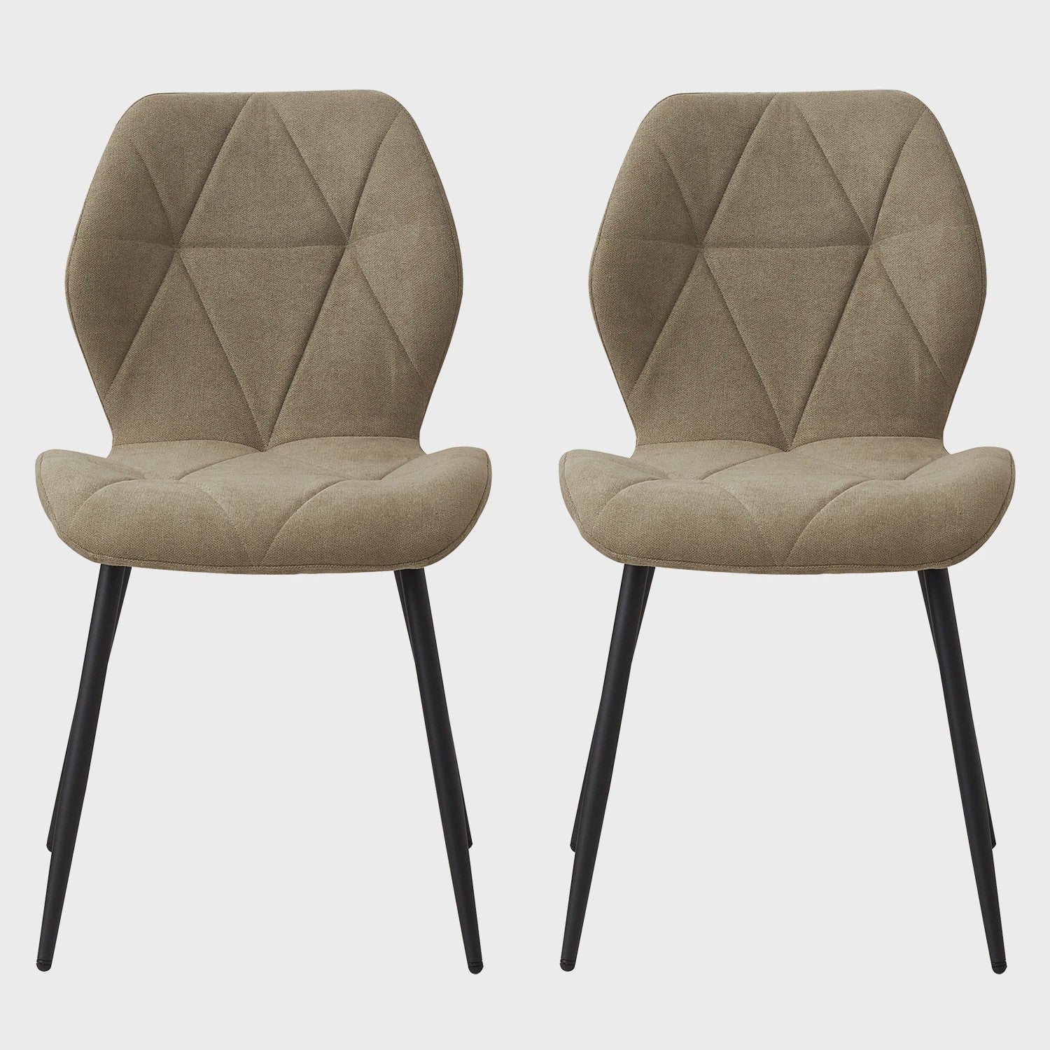 Set van 2, 4 of 6 Moderne Eetkamerstoelen - Comfortabel Gestoffeerd met Stalen Poten