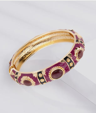 Bohemian Emaille Armband Dames - Kleurrijke Cloisonné Bangle met Indiaas Design