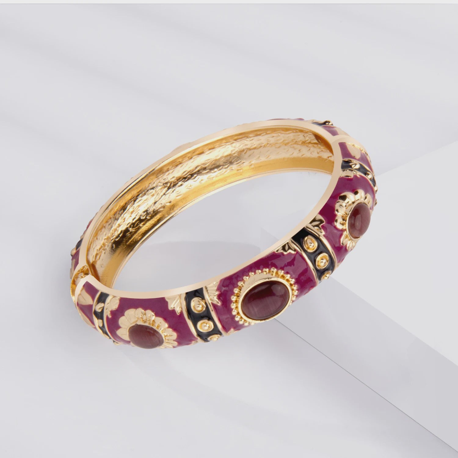 Bohemian Emaille Armband Dames - Kleurrijke Cloisonné Bangle met Indiaas Design