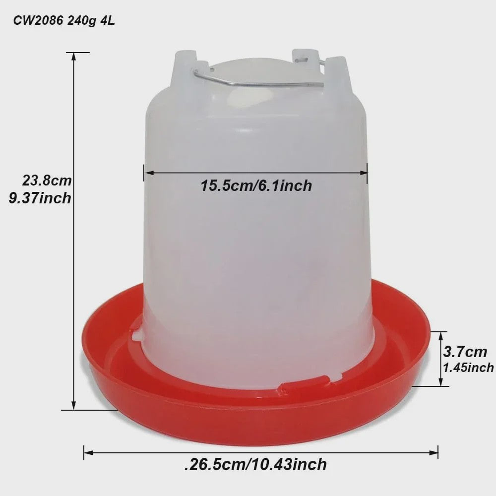 Automatische Kippen Drinkbak - Plastic Voederapparaat - Diverse Maten (1L t/m 18L)