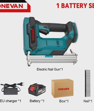 ONEVAN Accu Tacker 1022J - Borstelloze Motor, 2 Versnellingen, Makita 18V Compatibel