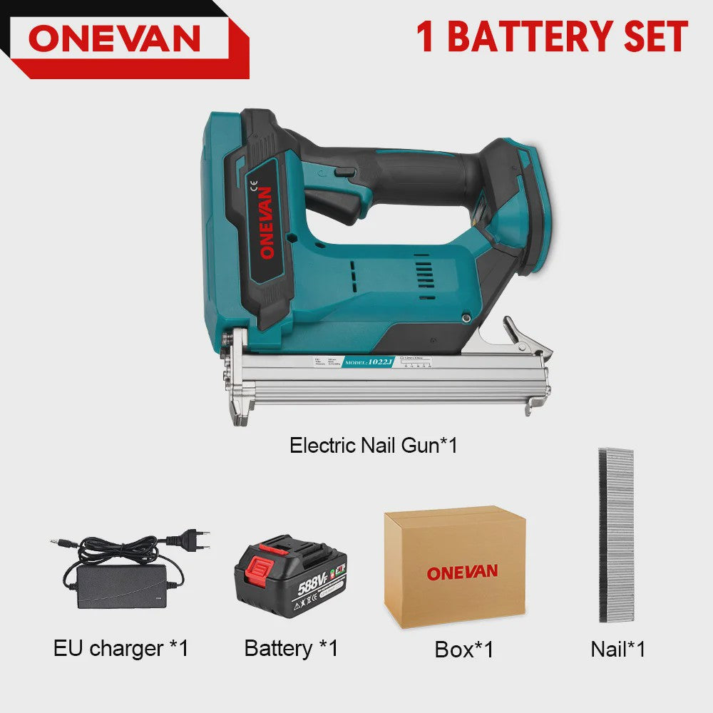 ONEVAN Accu Tacker 1022J - Borstelloze Motor, 2 Versnellingen, Makita 18V Compatibel
