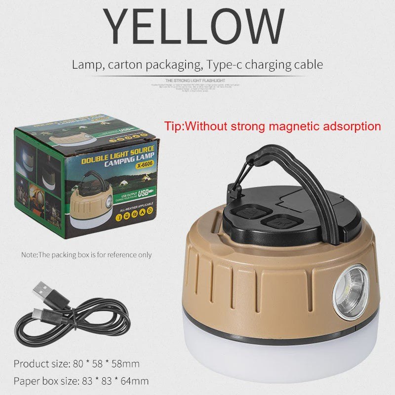 Draagbare LED Camping Lantaarn met Haak & Magneet - Noodverlichting & Powerbank