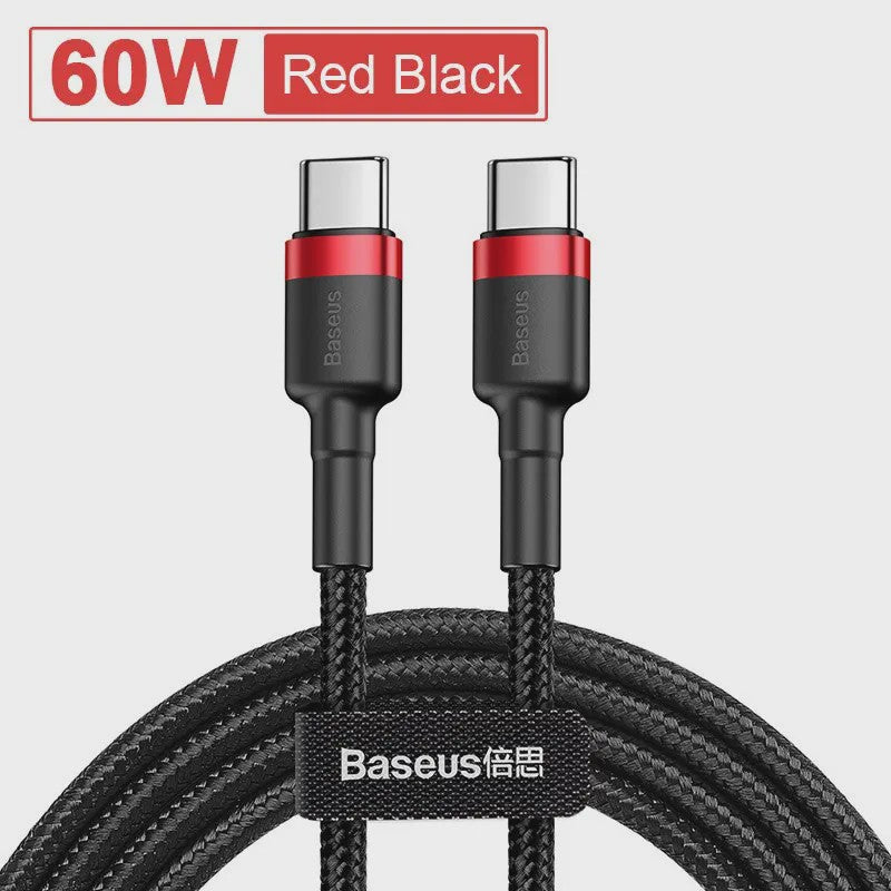 Baseus USB-C naar USB-C Kabel 100W PD Snellader - Geschikt voor iPhone, MacBook, Samsung & Xiaomi