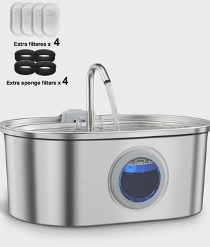 RVS Drinkfontein 3.2L voor Katten & Honden - Automatische Waterdispenser