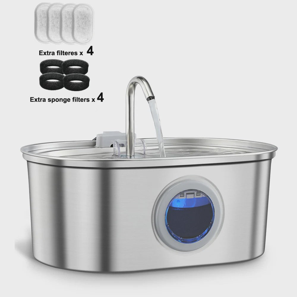 RVS Drinkfontein 3.2L voor Katten & Honden - Automatische Waterdispenser