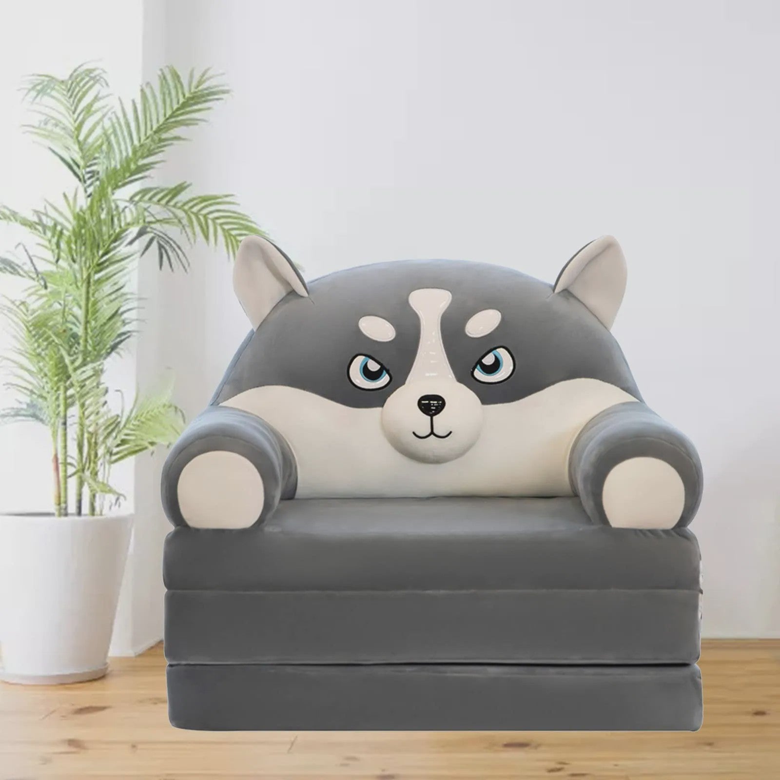 Pluche Kinder Sofa Bed - Opvouwbaar en Dubbelzijdig Plezier in Leuke Cartoon Vormen