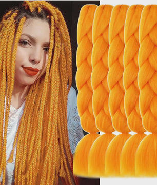 5x Jumbo Braiding Hair Extensions - 24 Inch Synthetisch Vlecht Haar - Pre-stretched Yaki