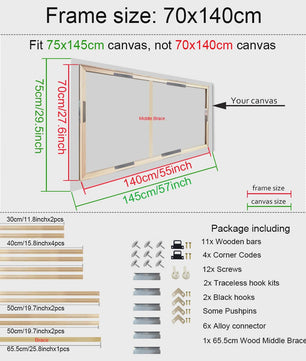 Houten Canvas Frame 35x55cm & 40x60cm - Perfect voor Schilderen & Posters