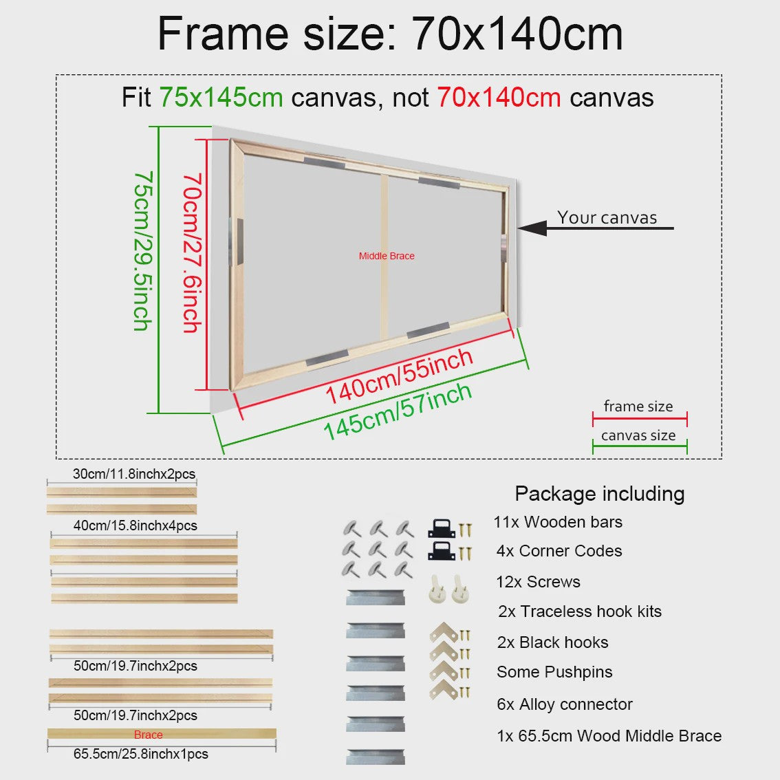 Houten Canvas Frame 35x55cm & 40x60cm - Perfect voor Schilderen & Posters