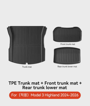 YZ Vloermatten Set voor Tesla Model Y & Model 3 (2021-2026) - TPE Waterdicht & Antislip