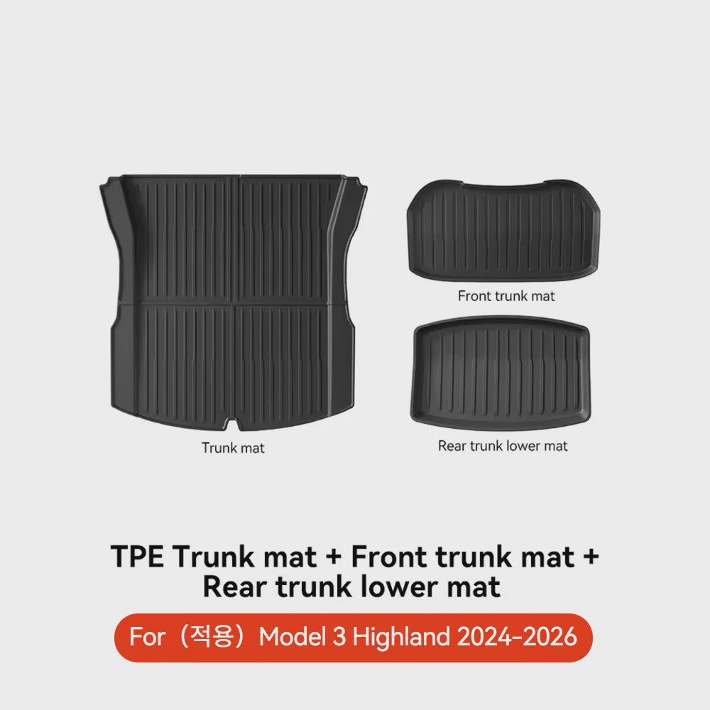 YZ Vloermatten Set voor Tesla Model Y & Model 3 (2021-2026) - TPE Waterdicht & Antislip