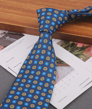 Klassieke Heren Strikdas - Imitatie Zijde met Polka Dot & Bloemendessin