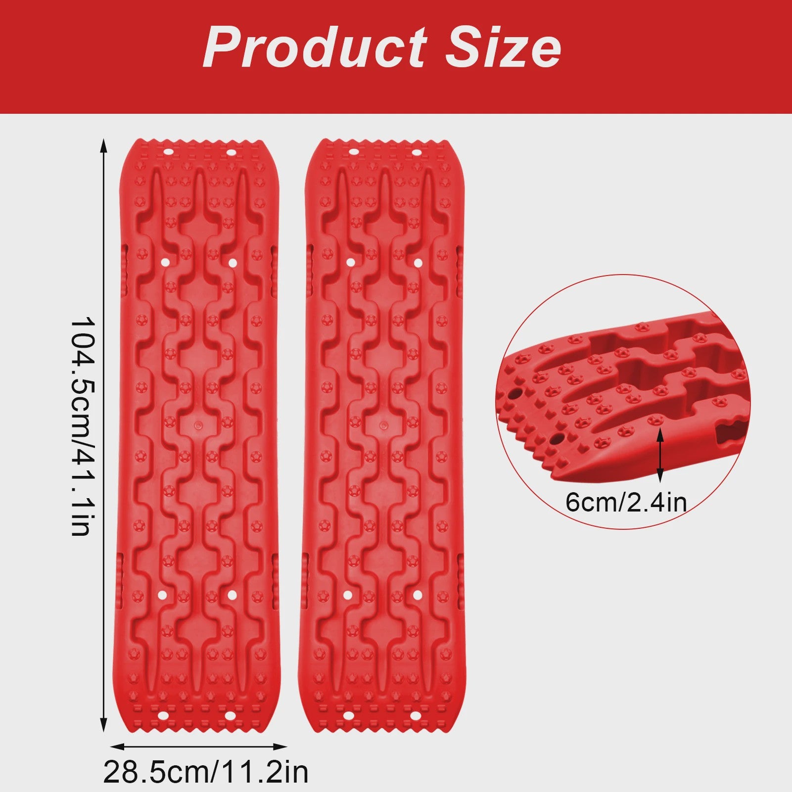 Tractieborden Set (2 stuks) - Offroad Hulp voor Sneeuw, Modder en Zand