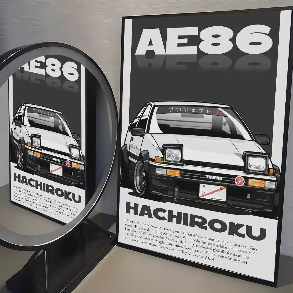 Initial D AE86 JDM Poster - Iconische Auto Kunst voor de Fan