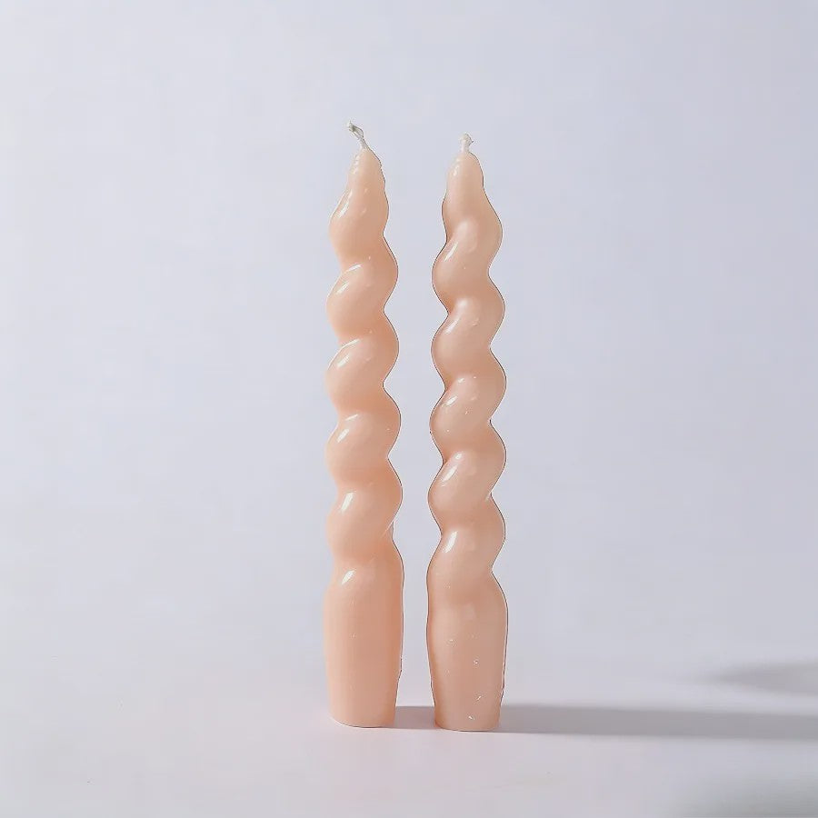 Set van 2 Gekleurde Spiraalkaarsen - Soja Was Aromatherapie Kaarsen voor Huisdecoratie & Cadeau