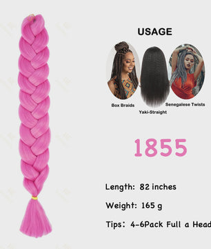 Jumbo Braiding Hair Extensions - 82 inch Synthetisch Vlecht Haar voor Box Braids & Twist