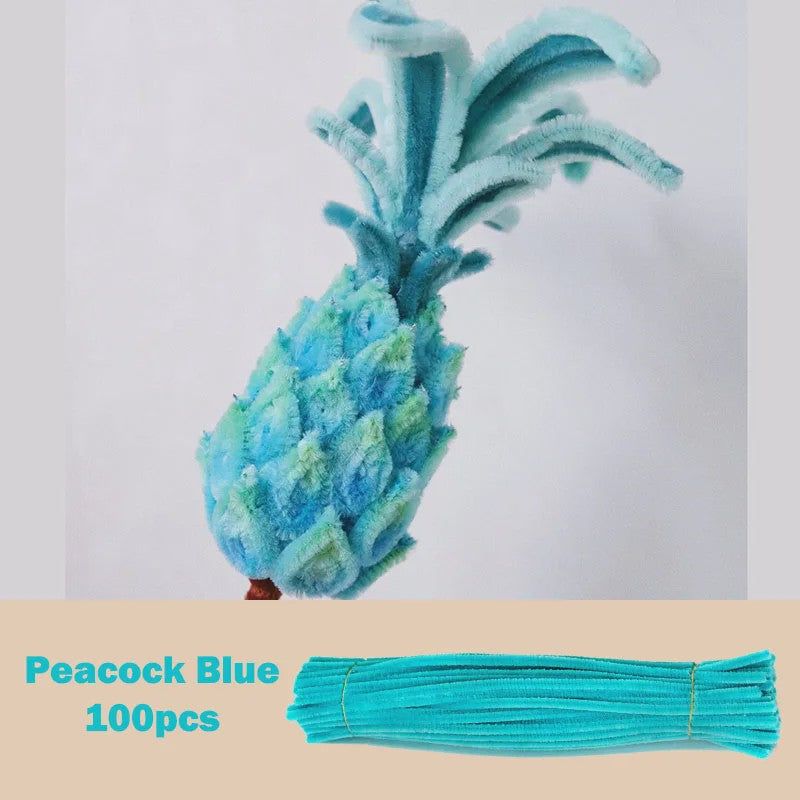100x Kleurrijke Chenille Stelen Pijpenragers - DIY Knutselmateriaal voor Handgemaakte Creaties