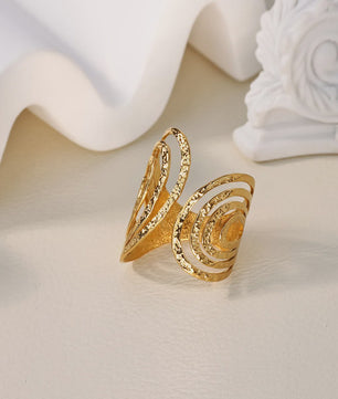 Gouden Ringen Dames - Roestvrij Staal Chunky Open Ringen Vintage Geometrisch Design