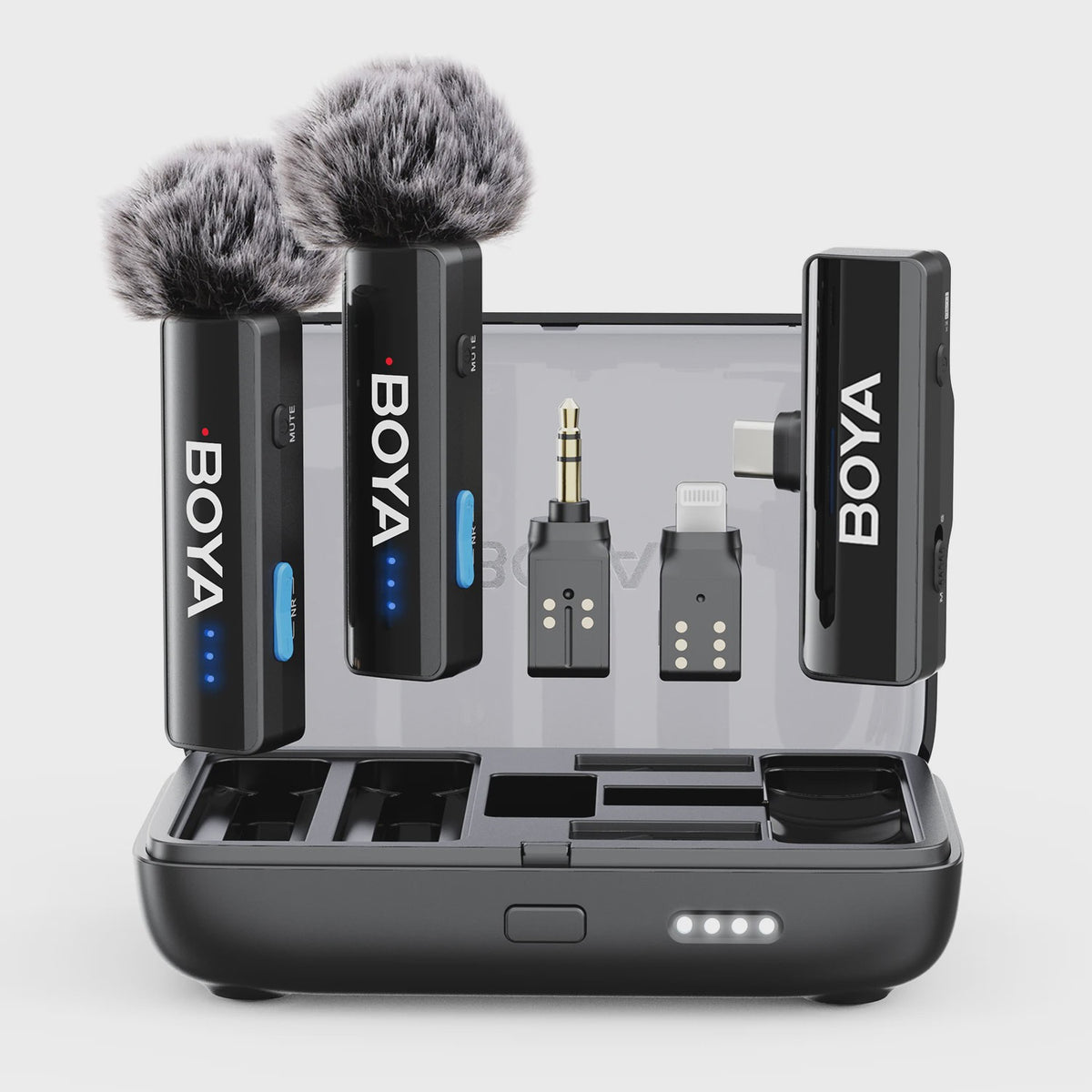 BOYA BY-LM2 Draadloos Lavalier Microfoon Systeem - 2.4GHz Dual-Channel voor iPhone, Android, Camera's