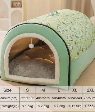 Warm Hondenhuis met Afneembaar Bed - Zacht & Antislip Slaapnest voor Hond of Kat