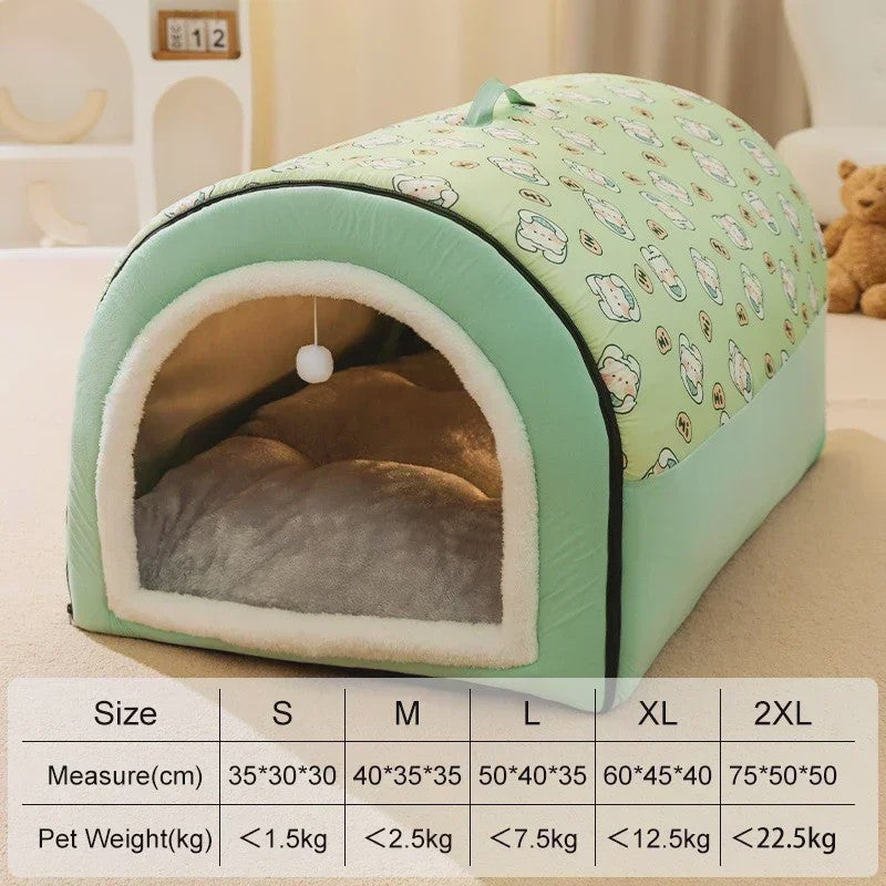 Warm Hondenhuis met Afneembaar Bed - Zacht & Antislip Slaapnest voor Hond of Kat