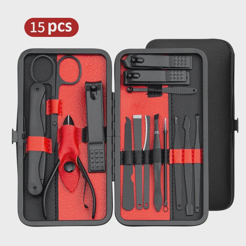 Professionele Manicure & Pedicure Set - 10/15/25 Stuks - Roestvrij Staal - Inclusief Draagbare Koffer