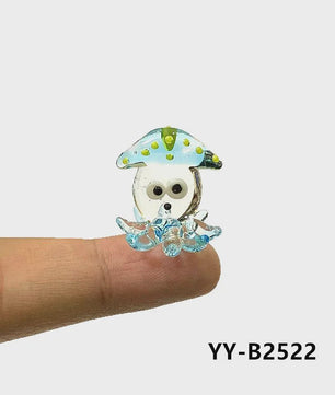 Schattig Mini Glazen Calamari Beeldje - Japans Stijl Zeedier Ornament voor Tafel & Aquarium Decoratie