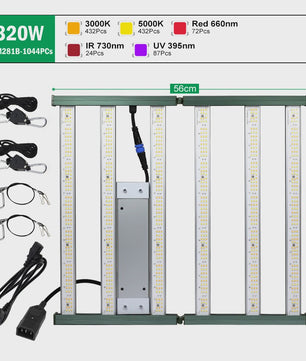 Full Spectrum LED Groeilamp 120W/200W/320W met UV & IR - Onafhankelijke Schakelaars