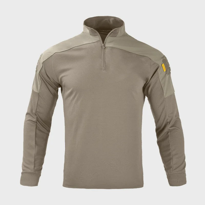 Tactisch Outdoor Shirt met Halve Rits en Ademende Stof - Militair & Jacht