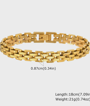 Gouden Chunky Schakelarmband met OT Sluiting - Roestvrij Staal, Aanslagvrij