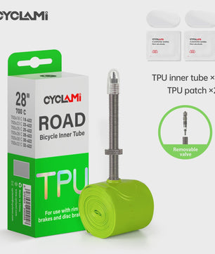 CYCLAMI Ultralichte TPU Binnenband voor Racefiets 700C - Verwisselbare Presta Ventiel