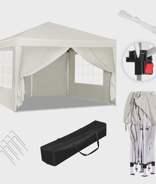 WOLTU 3x3m Partytent - Waterdichte Tuin- en Camping Paviljoen met UV-bescherming en Draagtas
