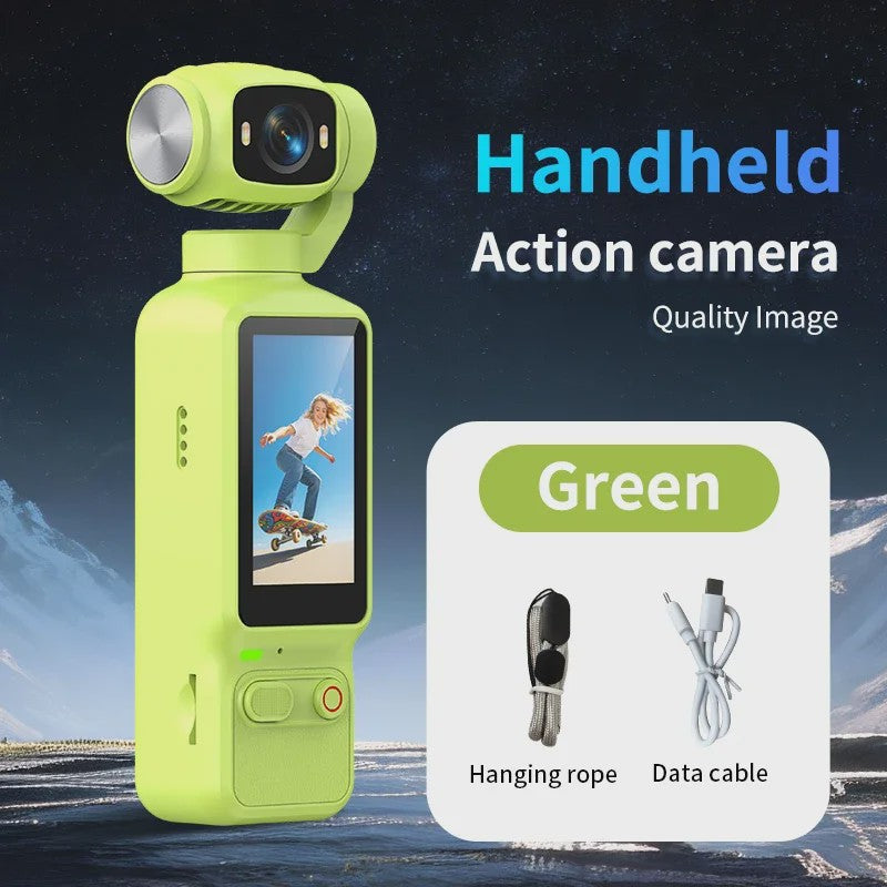 Compacte 4K Action Camera met 180° Roteerbare Lens - Ideaal voor Vlogs, YouTube & TikTok