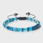 Blauwe Cilindervormige Agate Armband - Gevlochten Natuursteen Bangle voor Dames en Heren
