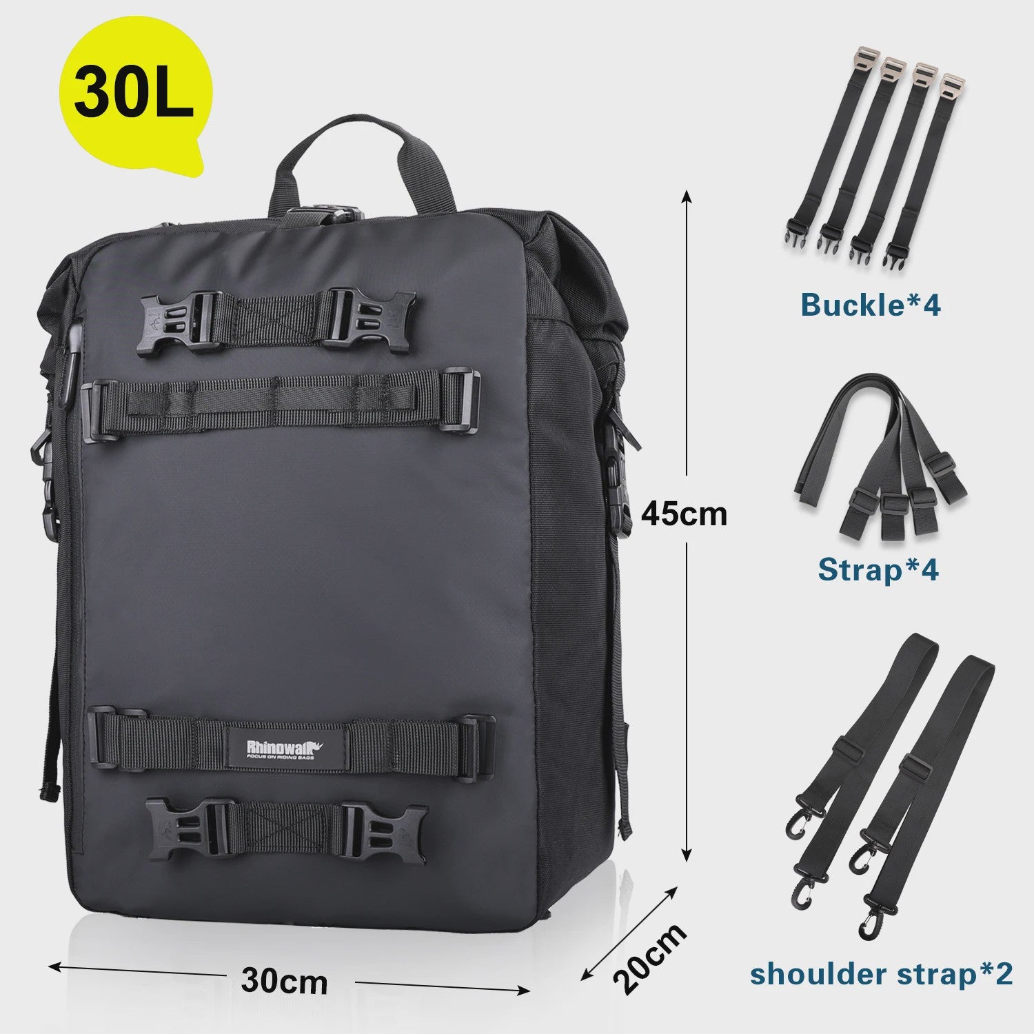 Rhinowalk Motor Bagage Tas 10/20/30L - Waterdicht, Multifunctioneel & Universeel