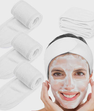 Verstelbare Make-up Haarband (5 Stuks) - Zachte Handdoekstof voor Gezichtsreiniging, Yoga & Spa