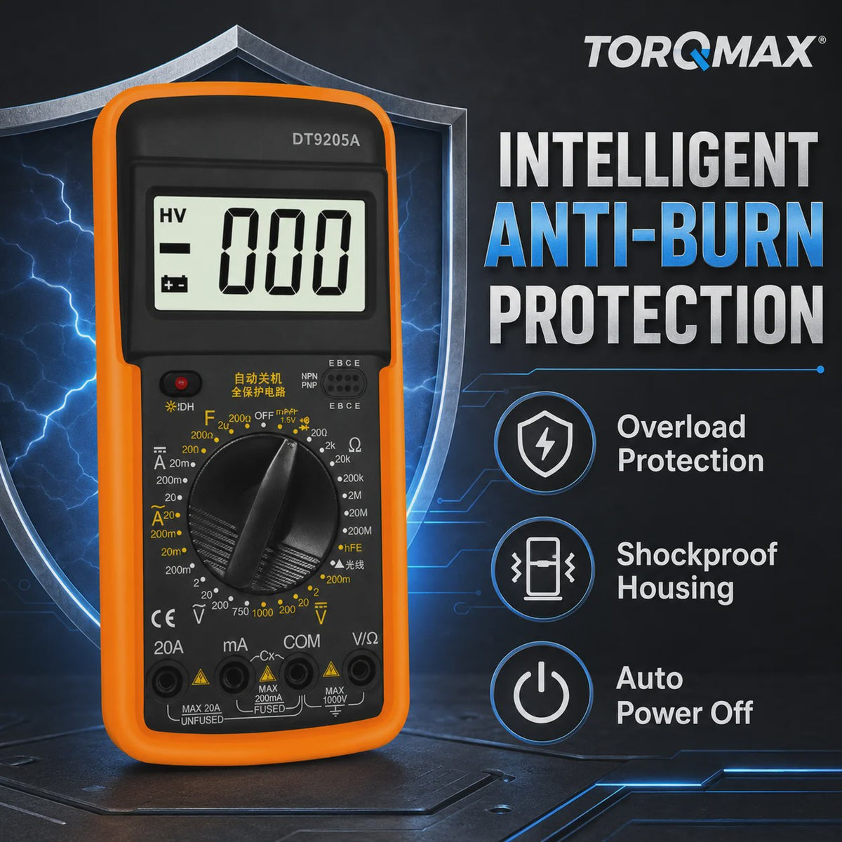 DT-9205A Digitale Multimeter - Draagbaar, Veilig & Betrouwbaar