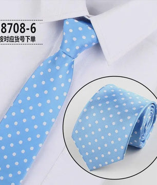 Skinny Polka Dot Stropdas voor Heren - 8cm Slim Polyester Jacquard