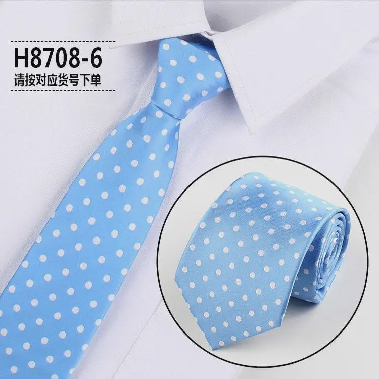 Skinny Polka Dot Stropdas voor Heren - 8cm Slim Polyester Jacquard