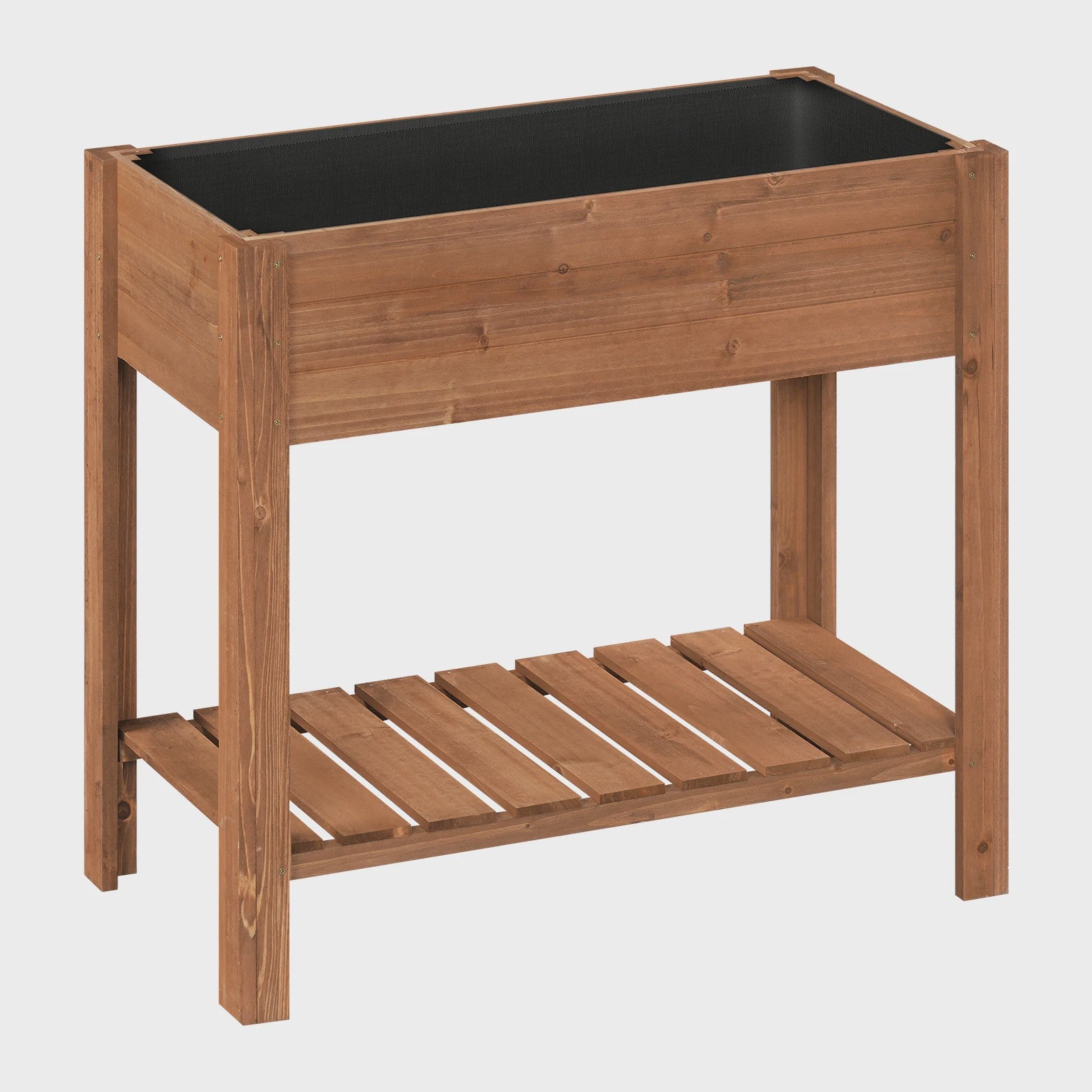 Houten Verhoogd Plantenbak met Plank - 80x75x40cm - Tuin & Balkon