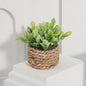Kunstplant Eucalyptus Gras in Geweven Pot - Groen, 11cm
