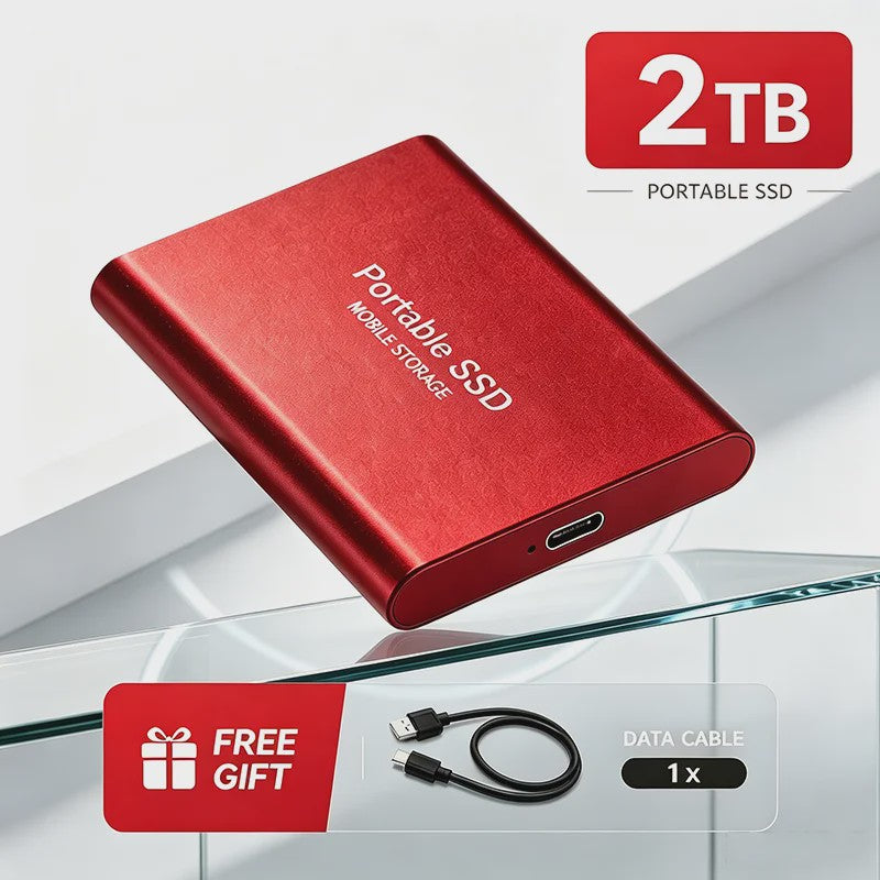 Snelle Externe SSD 1TB/2TB USB 3.1 - Compacte Mobiele Opslag voor PC & Mac