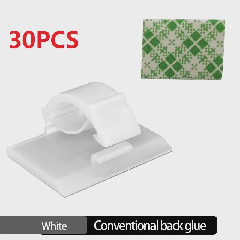 30x Kabel Organizer Clips - Draad Beheer voor Bureau, Auto & Thuis