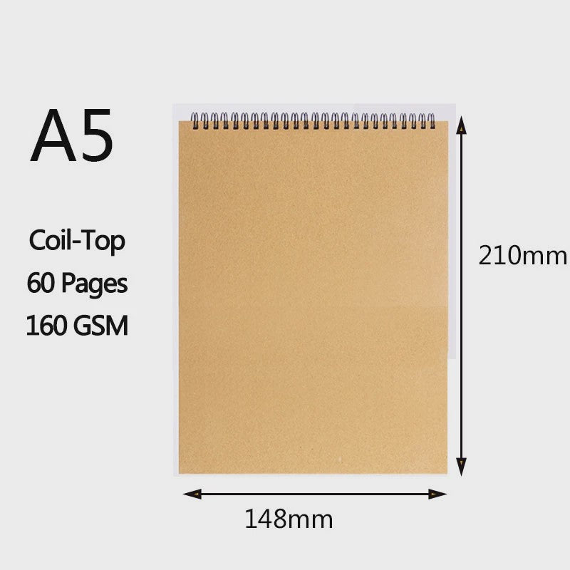 Schetsboek met Dik Papier (160 GSM) - Diverse Maten A3, A4, A5, 8K, 16K - Ideaal voor Tekenen en Schilderen